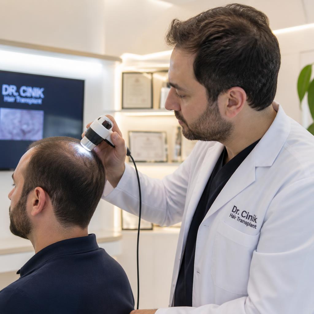 Hair consultation with trichoscope